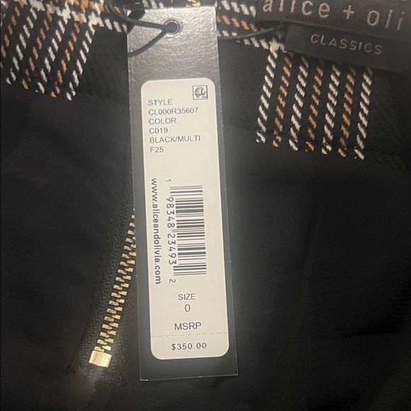 Alice + Olivia Black and White Plaid Mini Skirt - Picture 2 of 3